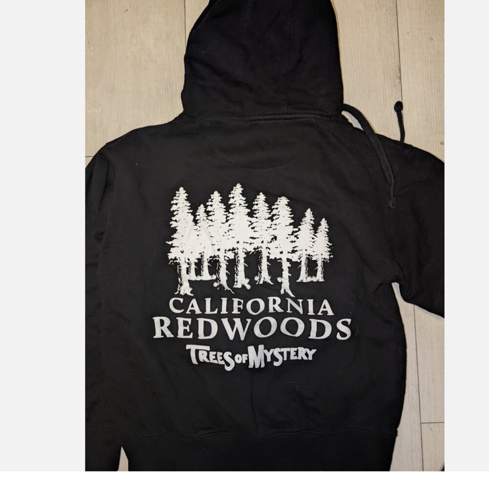 California Redwoods Trees Of Mystery Black Hoodie Mens Size S